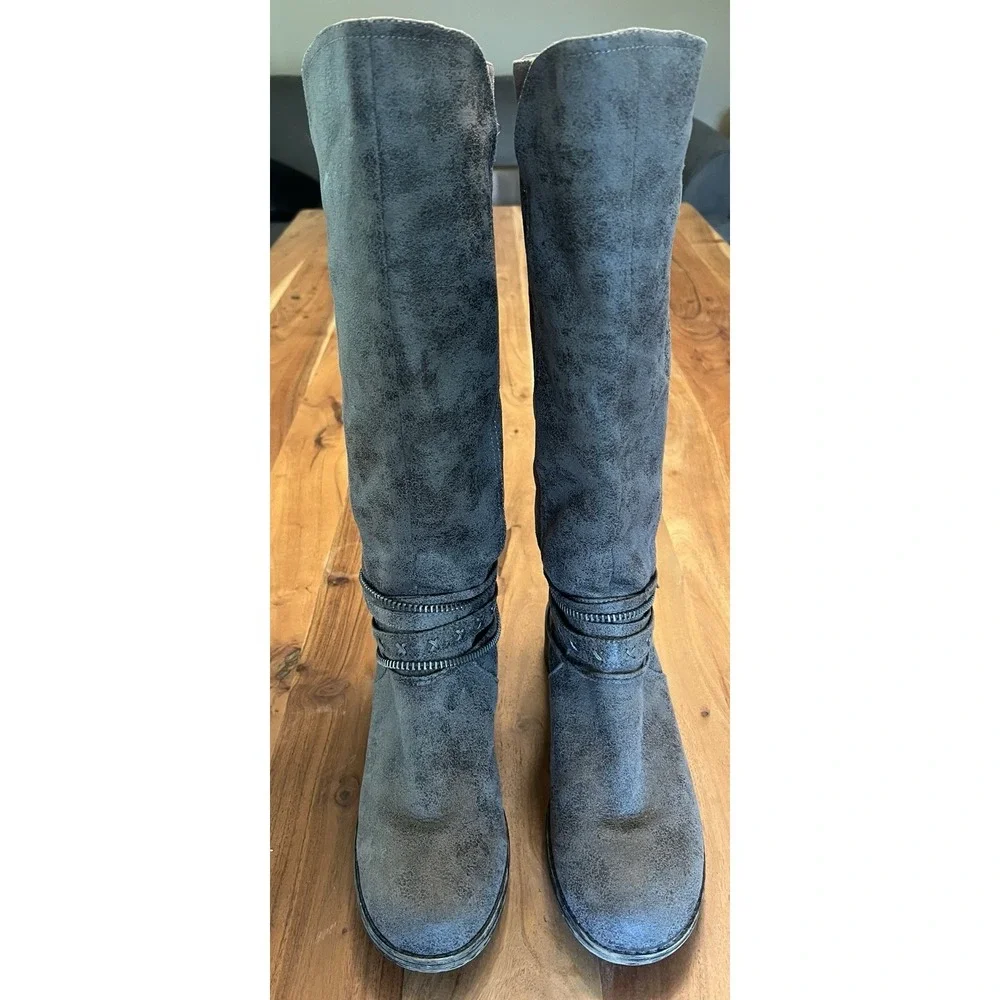 Kohl's SO Women's Wide Calf Garland Tall Grey Boots Size 9